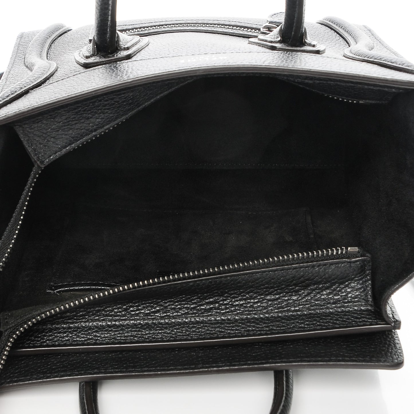 Drummed Calfskin Nano Luggage Black