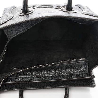 Celine Drummed Calfskin Nano Luggage Black 5 of 7
