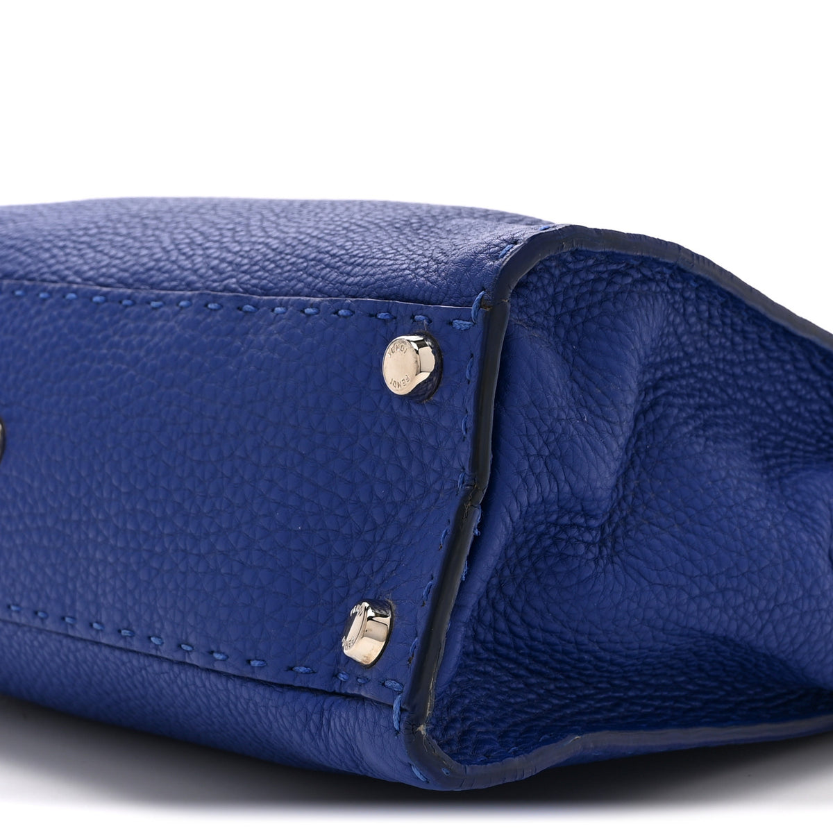 Cuoio Romano Selleria Bi-Color Medium Peekaboo Iconic Satchel Blue Neon Latte