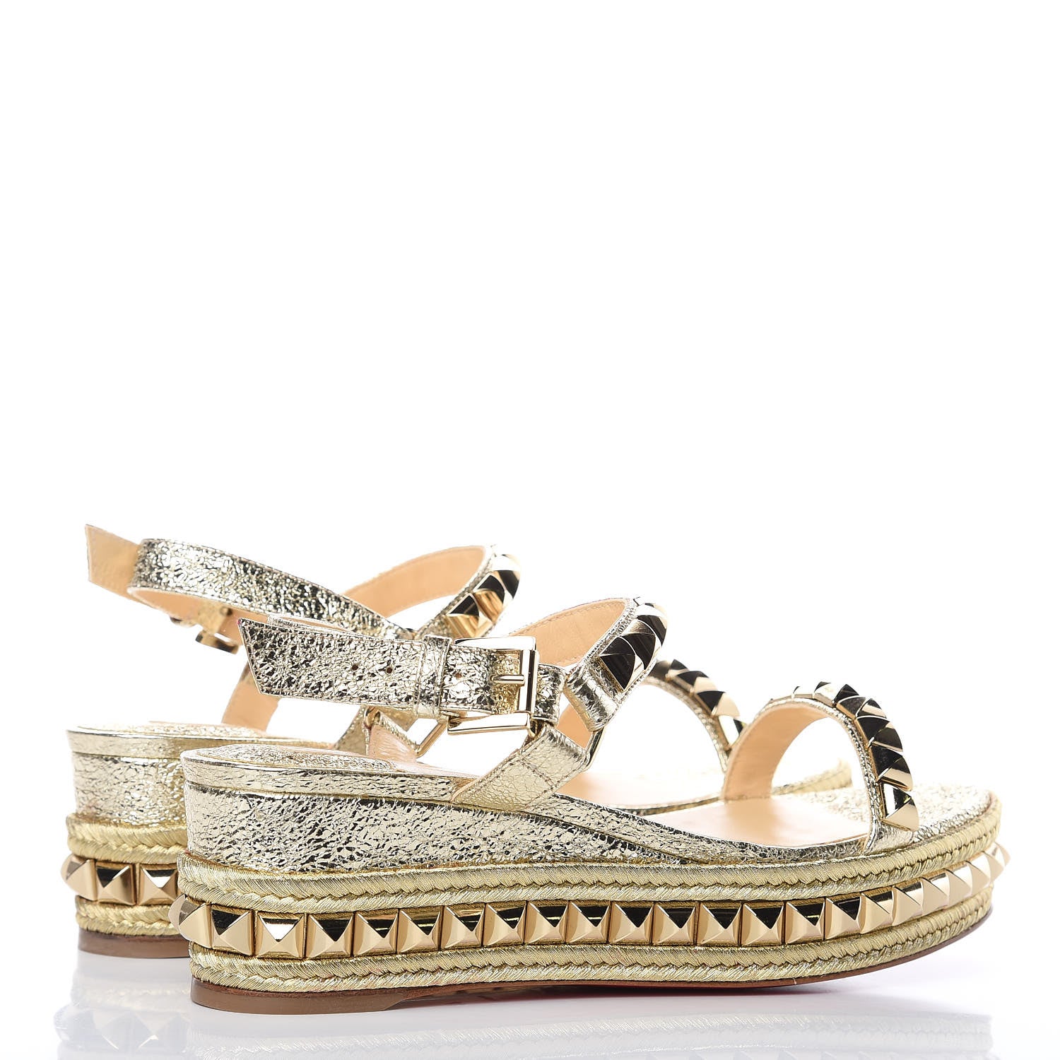 Christian Louboutin Specchio Vintage Cataclou 60 Platform Sandals 37 Platine Light Gold 4 of 8