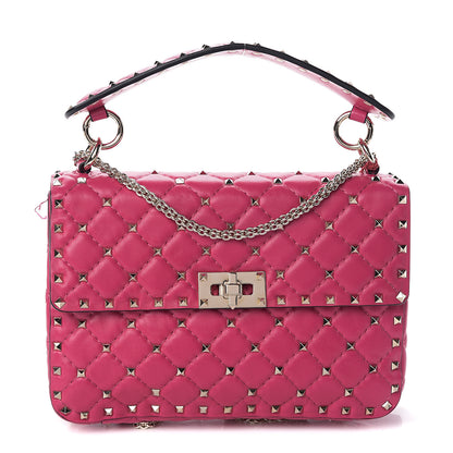 Valentino Garavani Nappa Medium Rockstud Spike Shoulder Bag Disco Pink 1 of 10