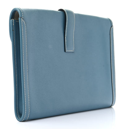 Hermes Epsom Jige PM Clutch Blue Jean 4 of 9