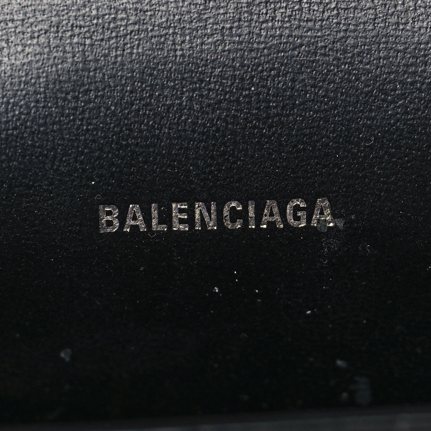 Balenciaga Shiny Calfskin Monochrome Crocodile Embossed Hourglass Chain Cardholder Black 6 of 10