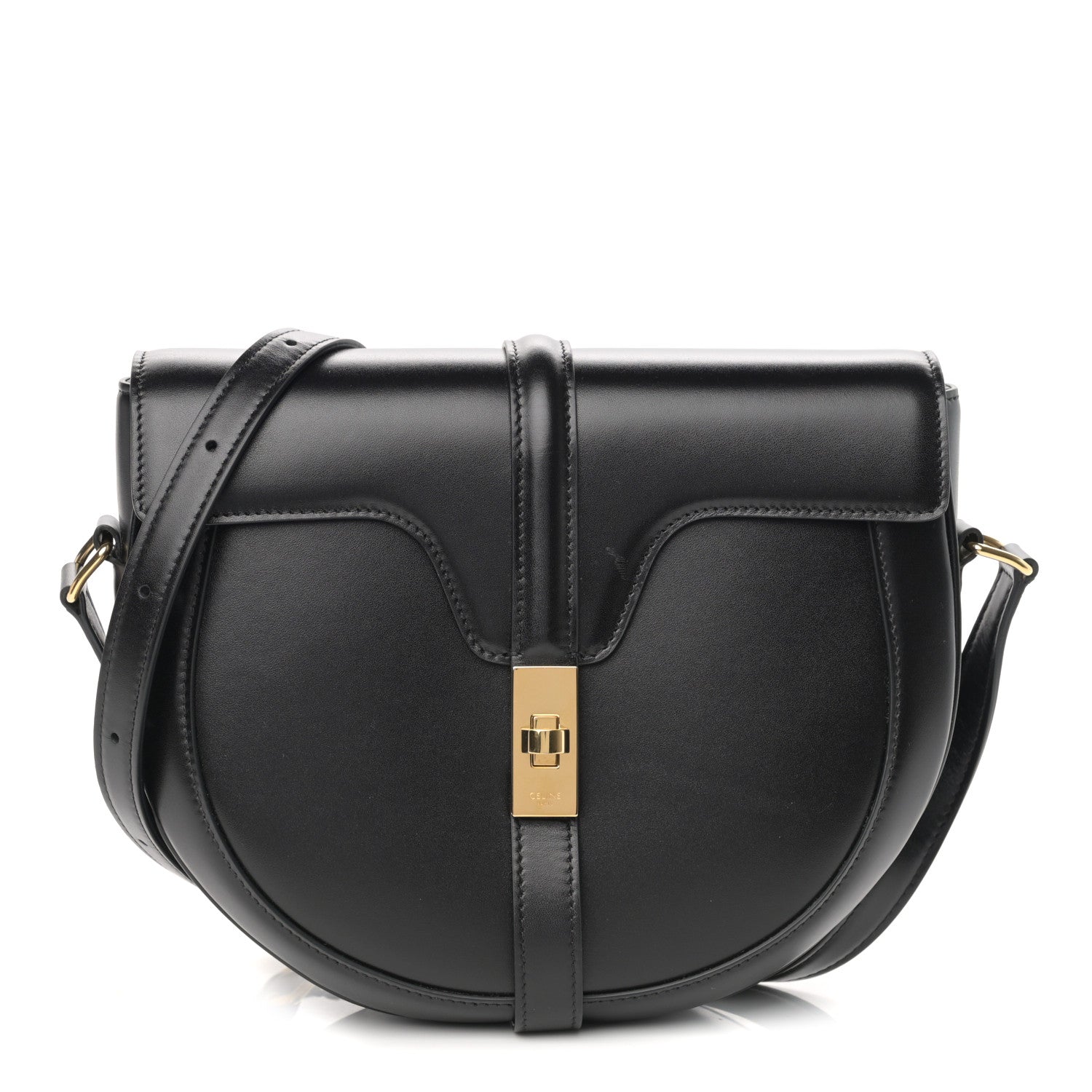 Celine Satinated Calfskin Medium Besace 16 Black 1 of 16
