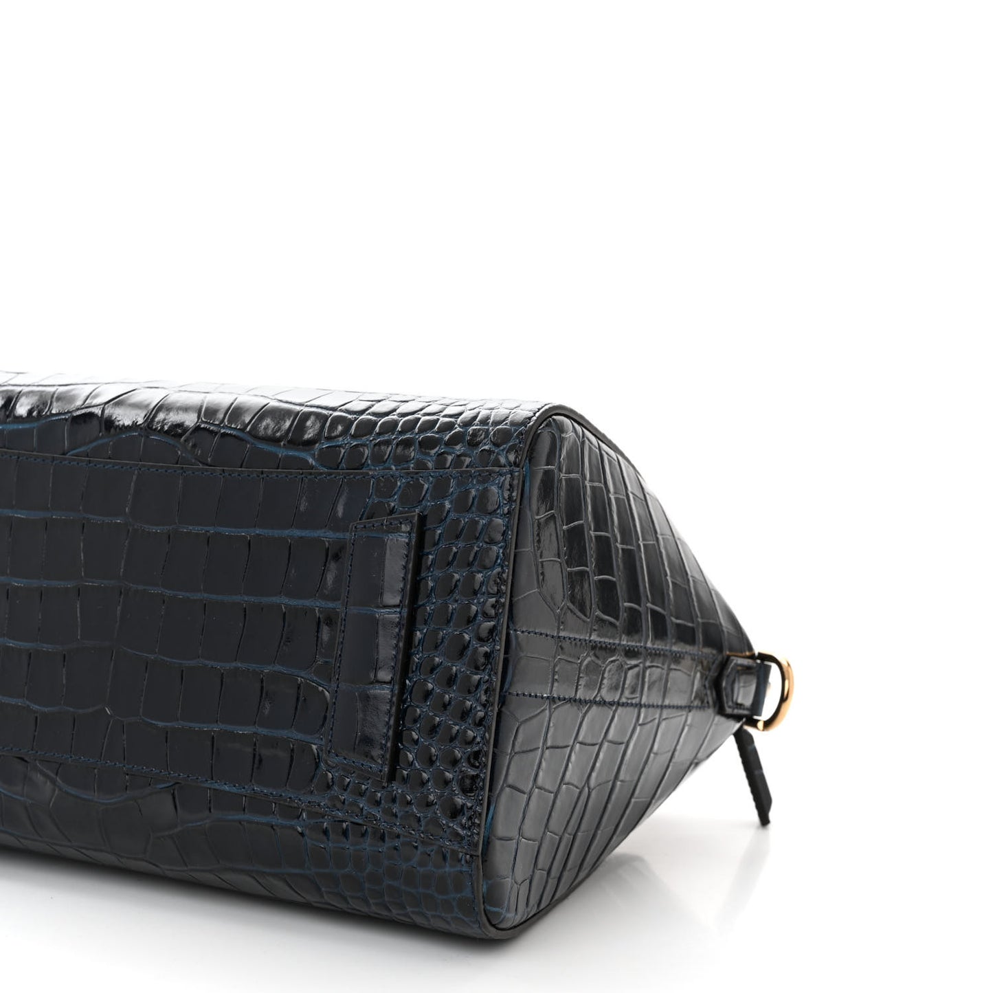 Calfskin Crocodile Embossed Small Antigona Navy