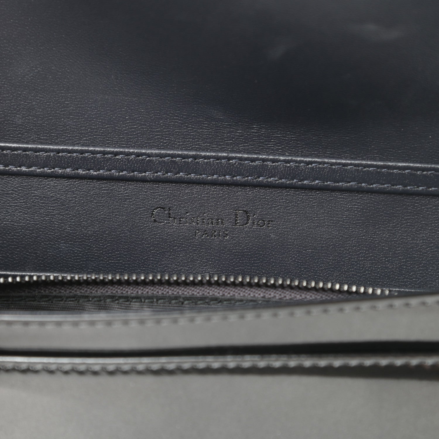 Christian Dior Metallic Patent Micro-Cannage Diorama Wallet on Chain Pouch Onyx Black 6 of 14