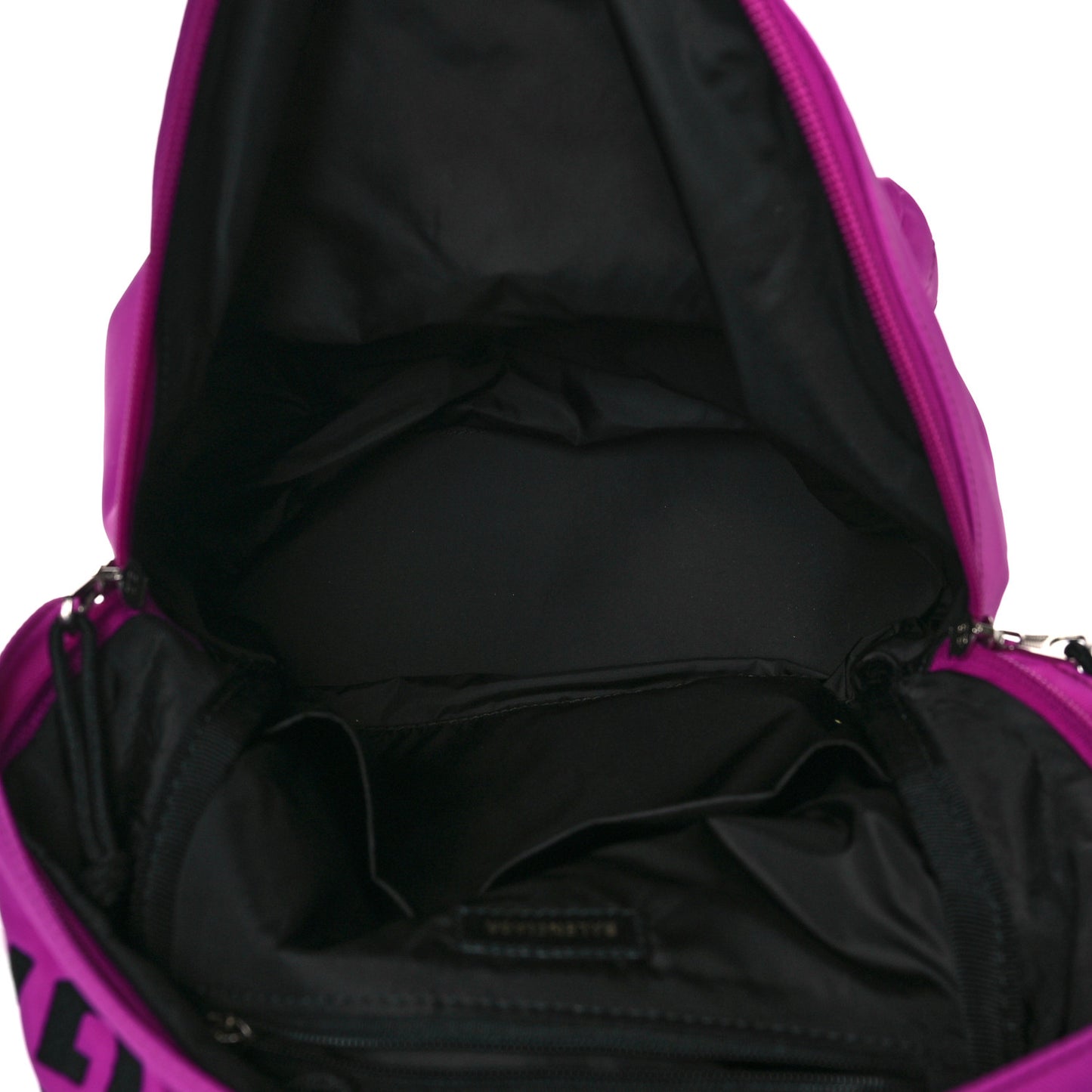 Sport Nylon Logo Embroidered S Wheel Backpack Fuchsia Black