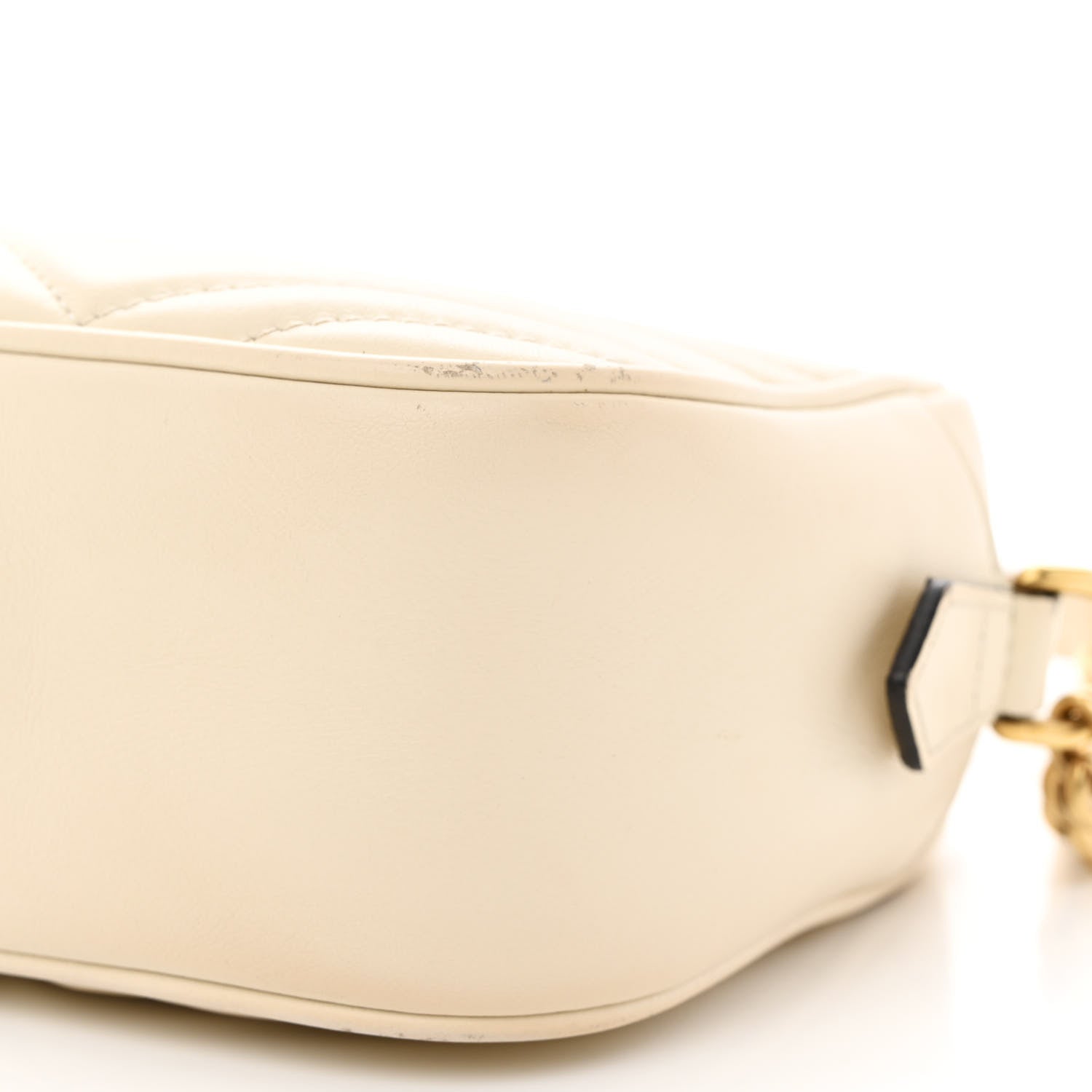 Gucci Calfskin Matelasse Small GG Marmont Chain Shoulder Bag White 10 of 13