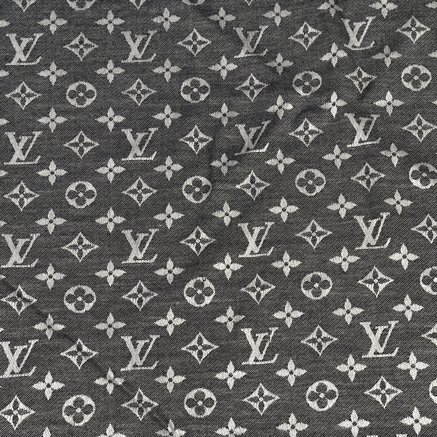 Louis Vuitton Silk Wool Monogram Denim Shawl Black 3 of 4