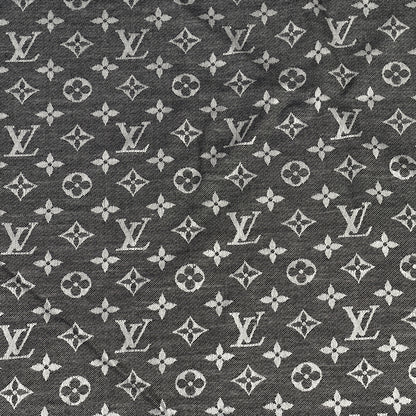 Louis Vuitton Silk Wool Monogram Denim Shawl Black 3 of 4
