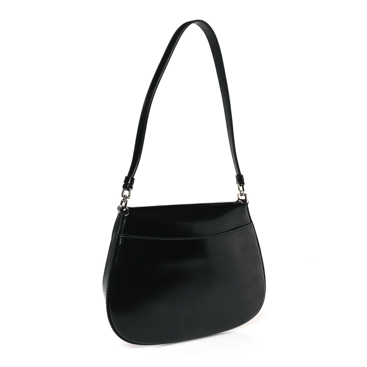 Spazzolato Cleo Flap Shoulder Bag Black