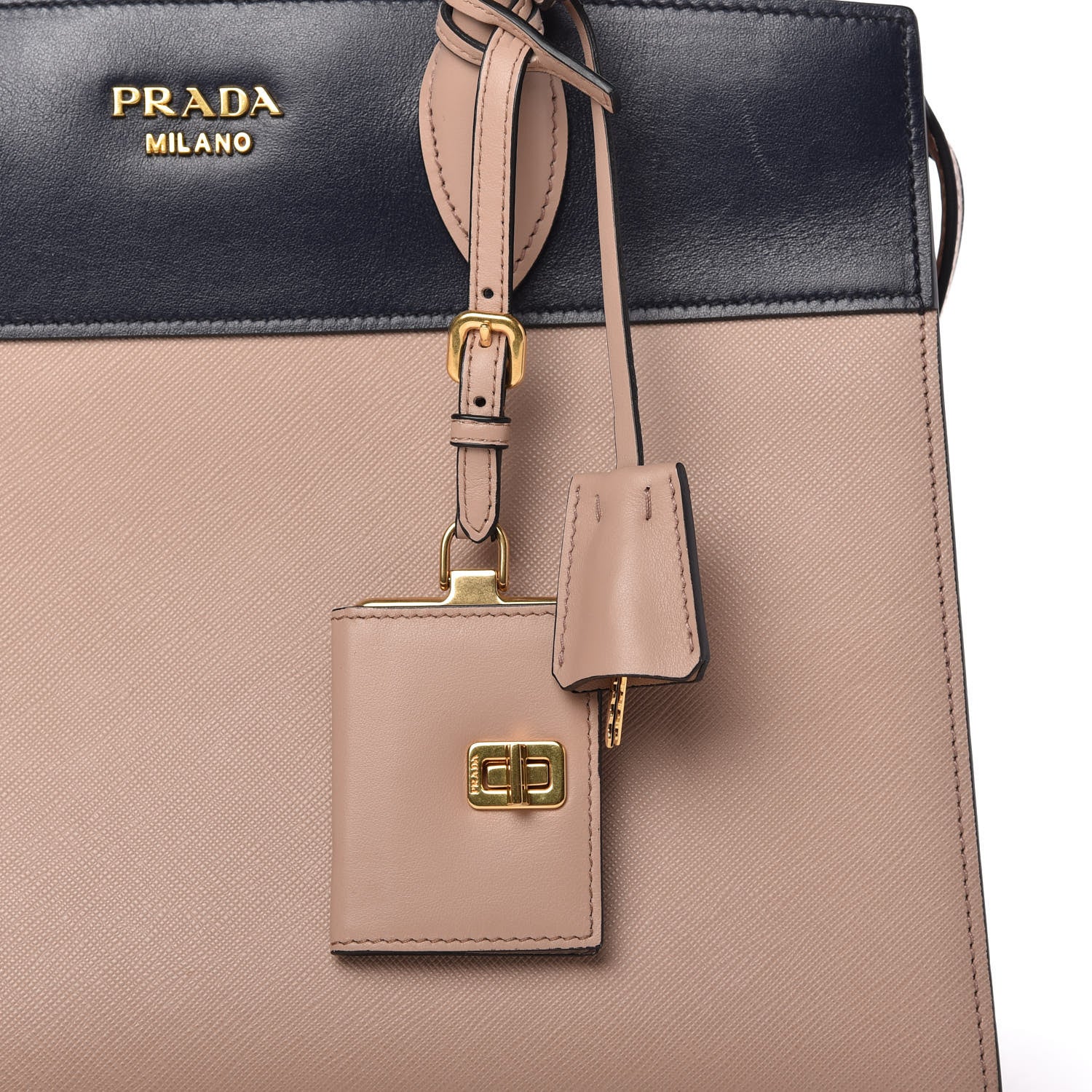 Prada Saffiano City Calfskin Medium Esplanade Cipria Baltico 11 of 11