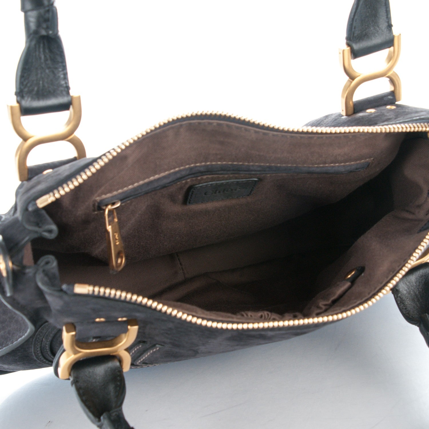 Chloe Nubuck Calfskin Medium Marcie Satchel Black 6 of 8