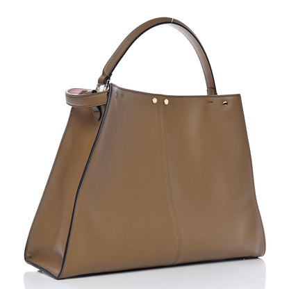 Fendi Vitello Seta Century Large Peekaboo X-Lite Fango Mandorlo 3 of 8