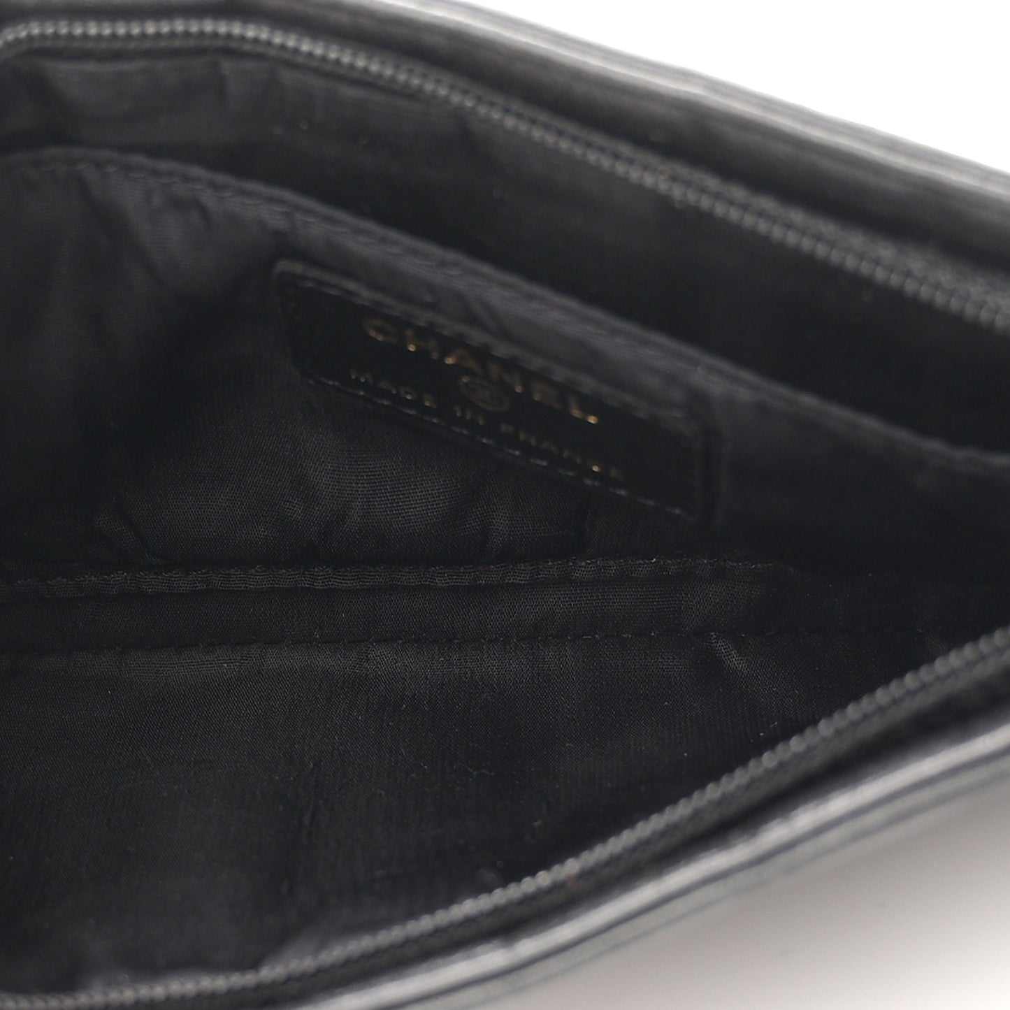 Lambskin Square Quilted CC Wristlet Black