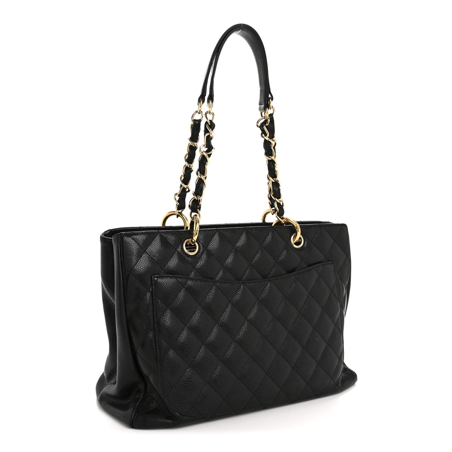 Caviar Quilted Grand Shopping Tote GST Black