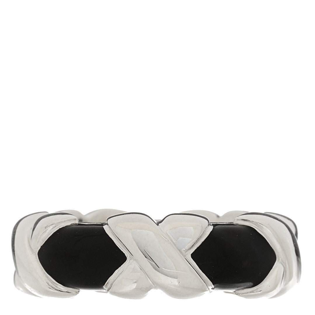 Sterling Silver Enamel Signature X Ring 48 4.5 Black