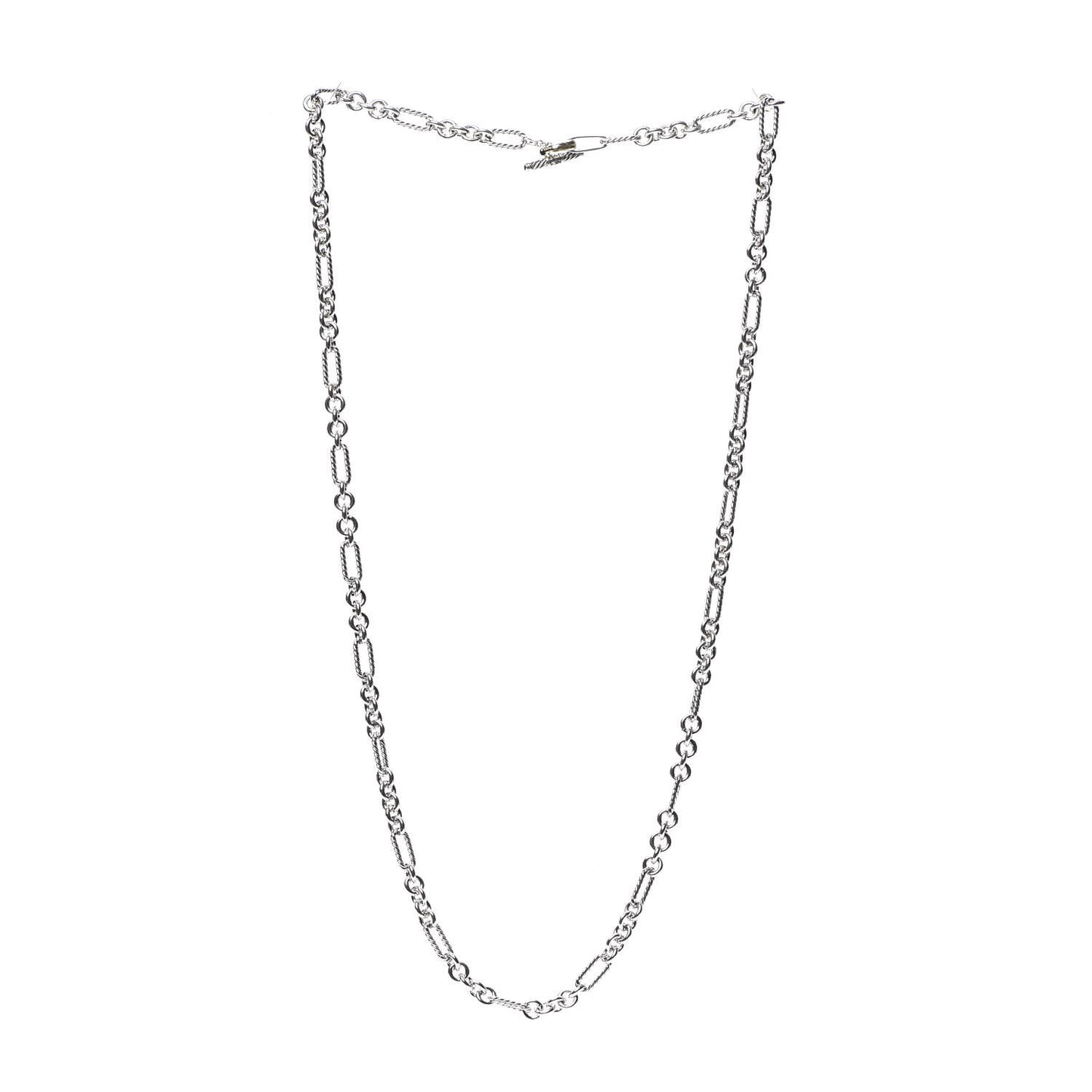Sterling Silver 18K Yellow Gold Figaro Chain Link Necklace