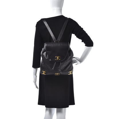 Chanel Lambskin CC Backpack Black 2 of 10