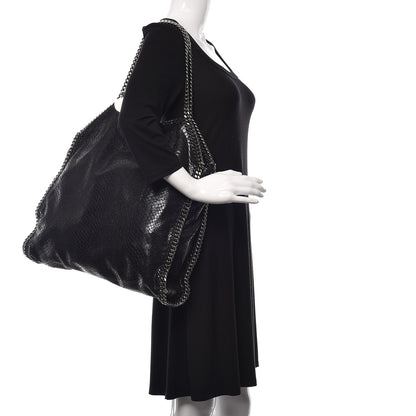 Stella McCartney Snakeskin Effect Big Falabella Tote Black 2 of 11