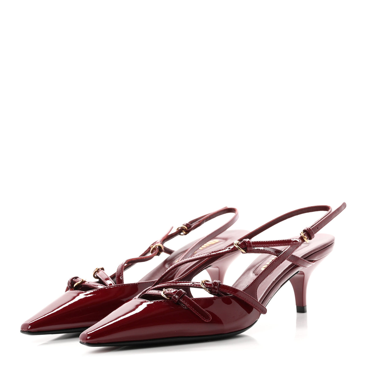 Miu Miu Vernice Buckle 55mm Slingback Pumps 36.5 Porpora 3 of 9