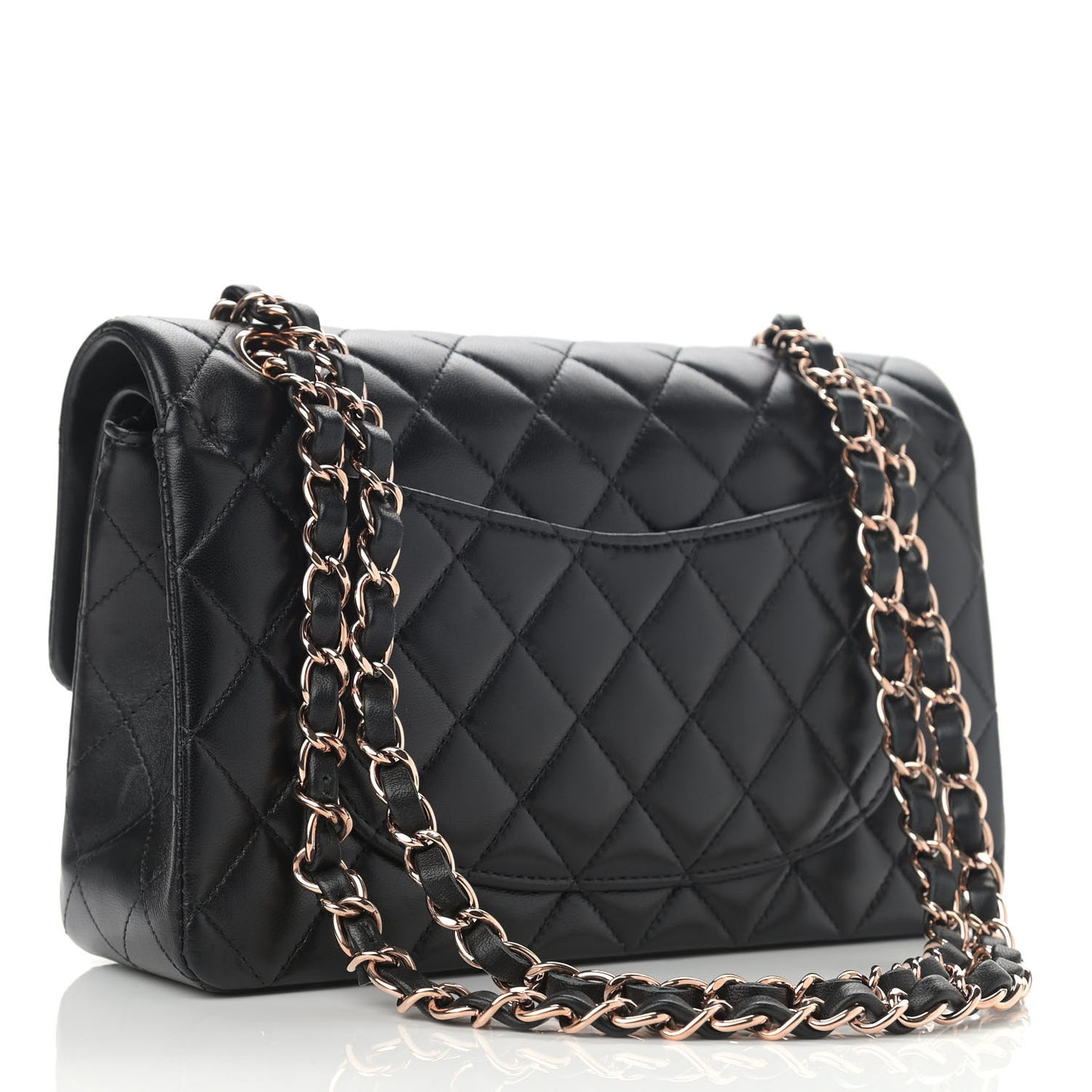 Lambskin Quilted Small Double Flap Black