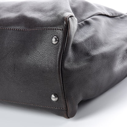 Fendi Goatskin Large Peekaboo Iconic Satchel Moro Grigio 5 of 24