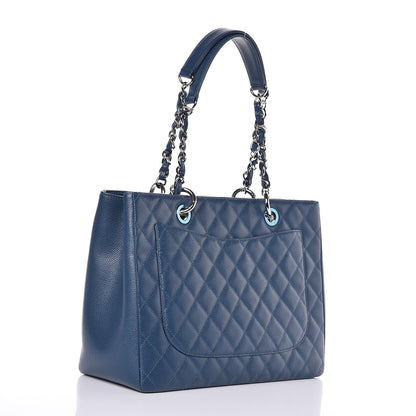 Chanel Caviar Quilted Grand Shopping Tote GST Dark Blue 3 of 8