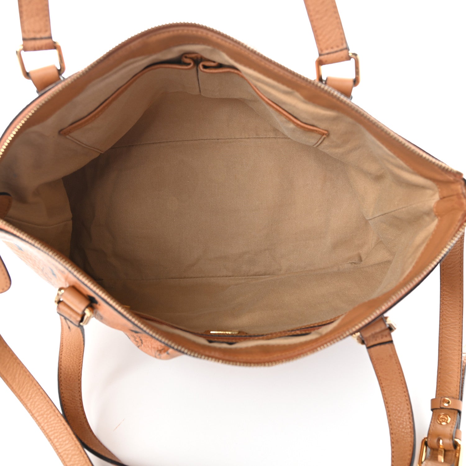 MCM Visetos Medium Essentials Shopper Tote Cognac 5 of 9