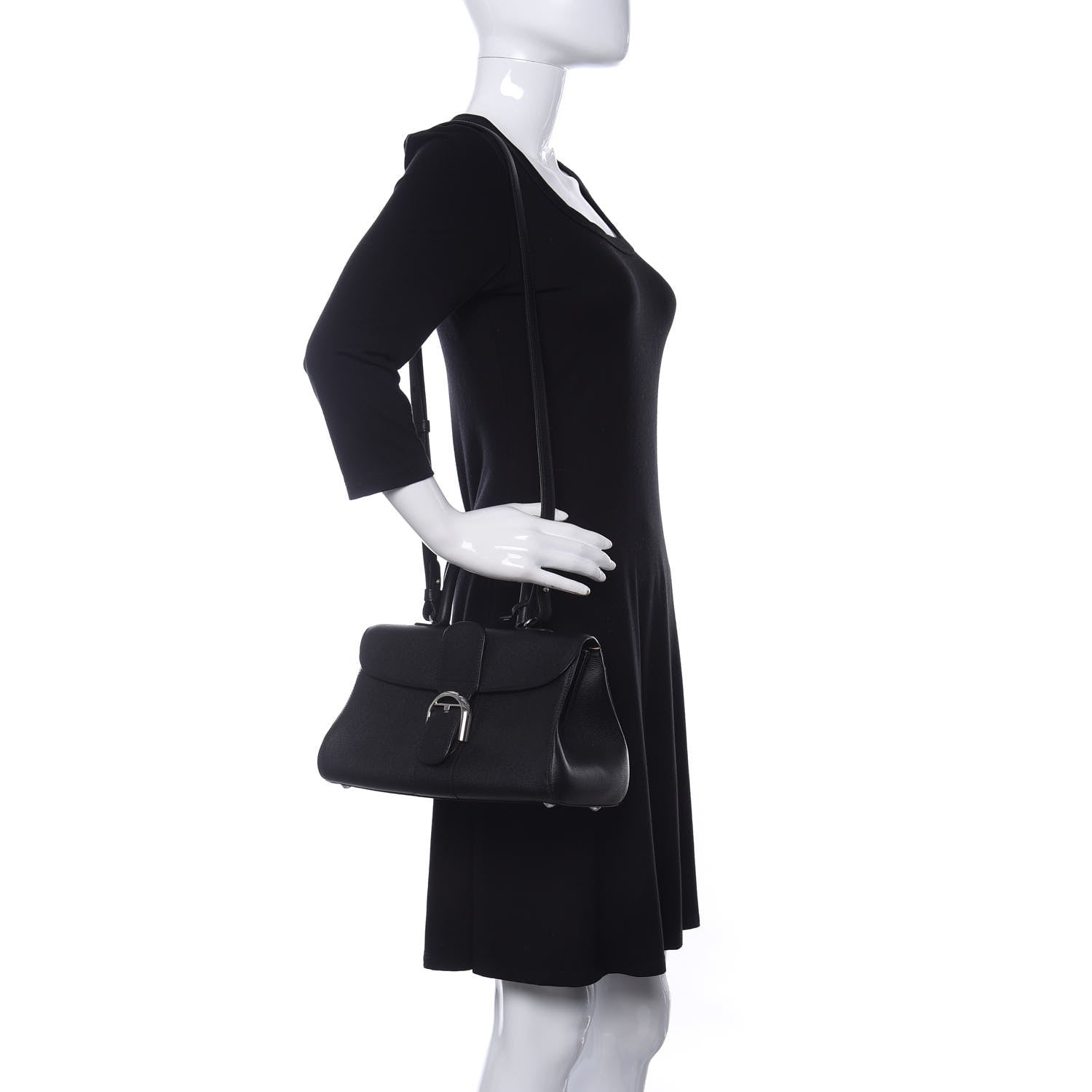 Delvaux Calfskin Mini Brillant East West Satchel Black 2 of 9