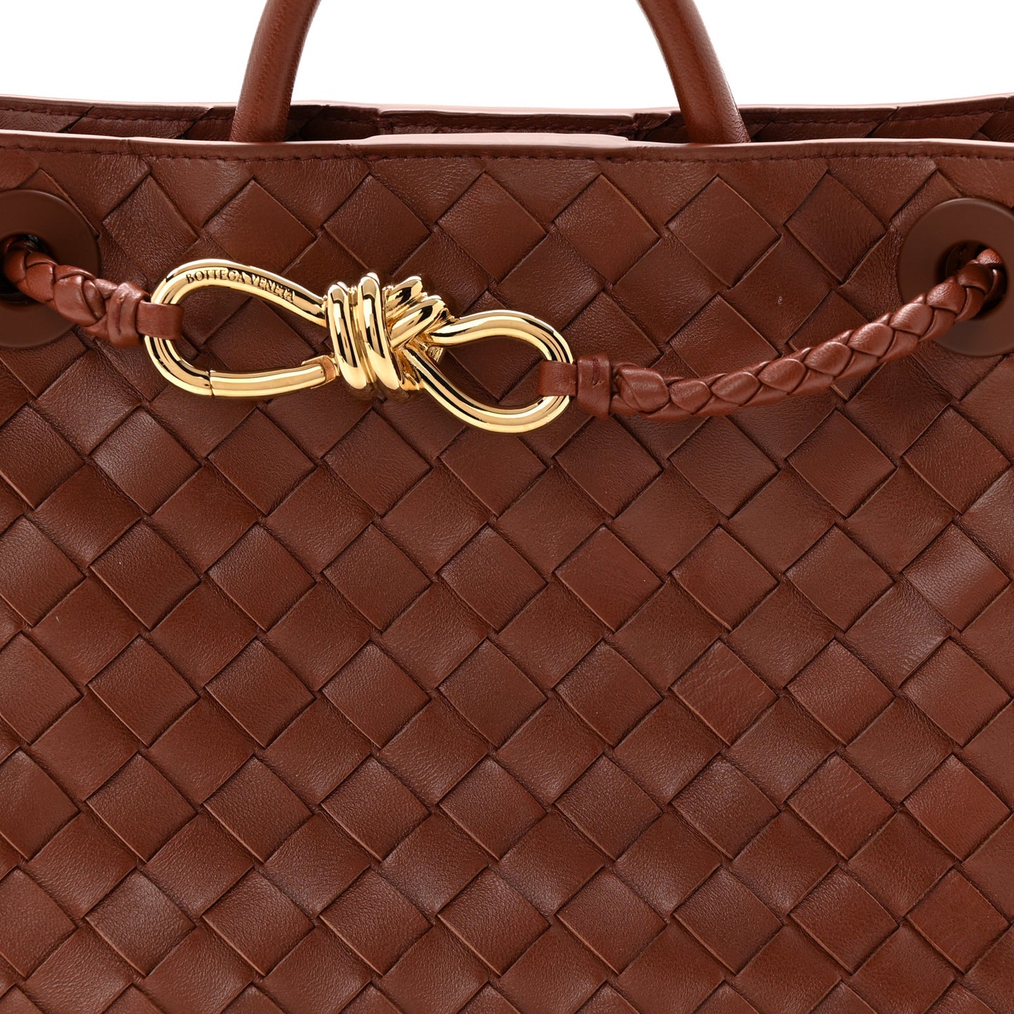 Nappa Intrecciato Small Andiamo Shoulder Bag Sapele Sapele
