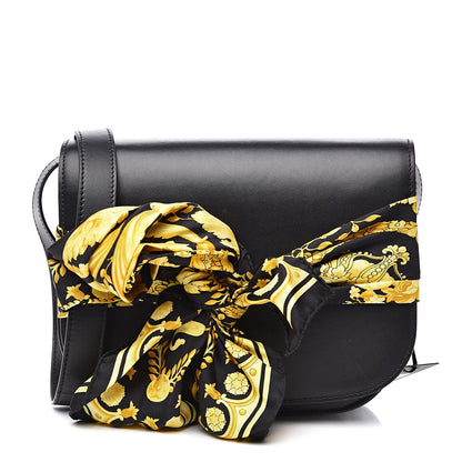 Versace Borsa Vitello Barocco Scarf Sash Shoulder Bag Black Multicolor 1 of 11