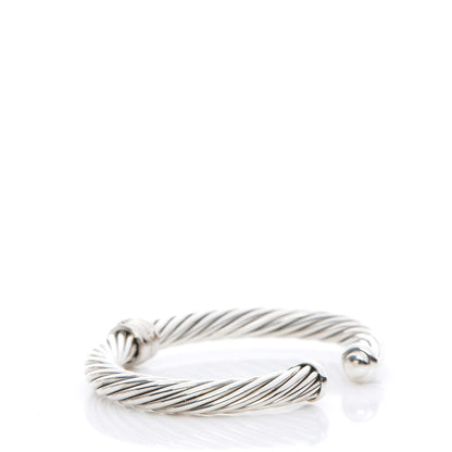 David Yurman Sterling Silver 18K White Gold Diamond 7mm Cable Classics Bracelet 3 of 4
