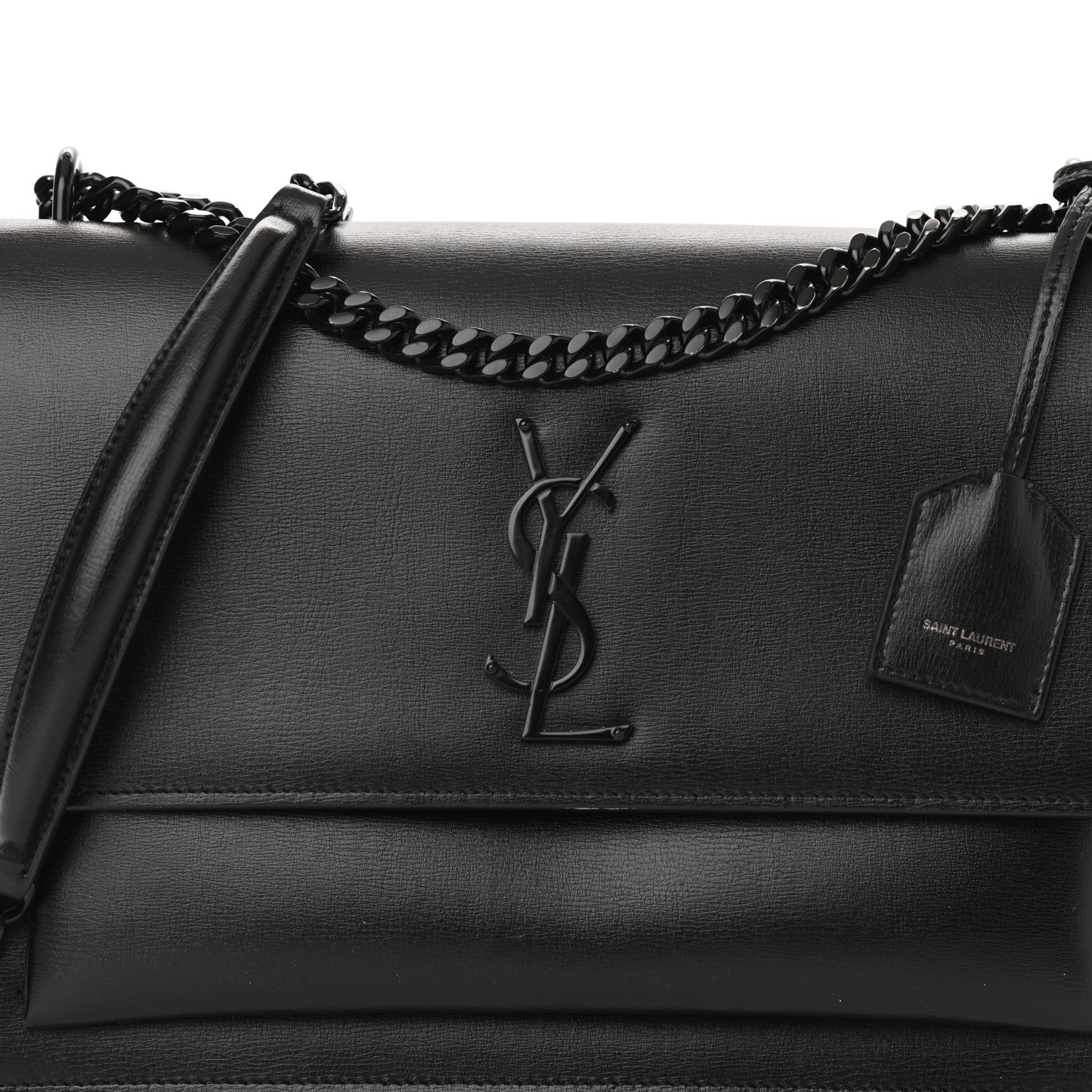 Saint Laurent Calfskin Large Monogram Monochrome Sunset Black 7 of 10