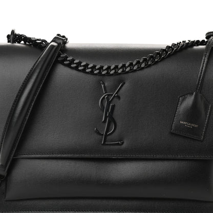 Saint Laurent Calfskin Large Monogram Monochrome Sunset Black 7 of 10
