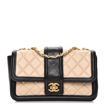 Chanel Lambskin Quilted Medium Elegant CC Flap Beige Black 1 of 7
