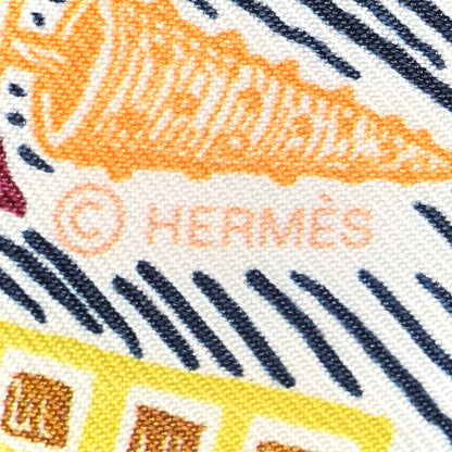 Hermes Silk Super Silk Quest Twilly Bleu Cobalt Rose Jaune 4 of 4