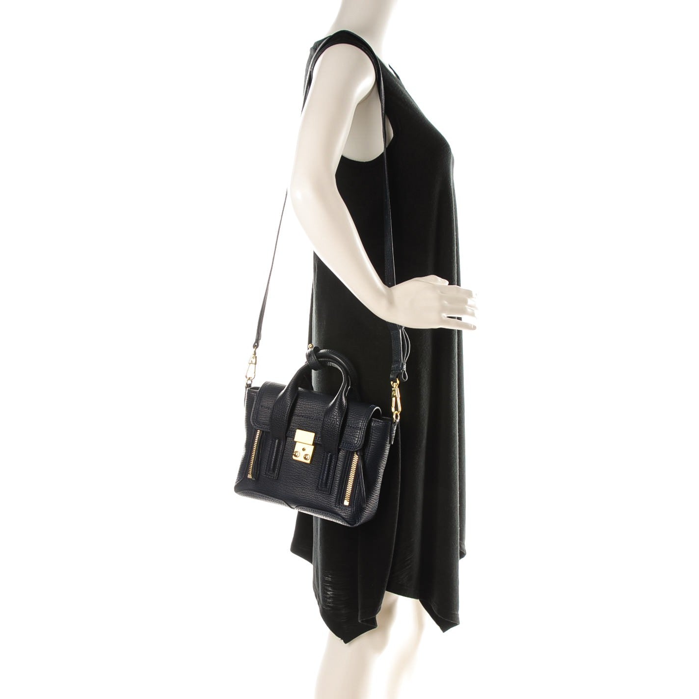 3.1 Textured Calfskin Mini Pashli Satchel Ink