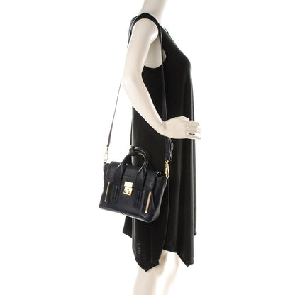 3.1 Phillip Lim 3.1 Textured Calfskin Mini Pashli Satchel Ink 2 of 8