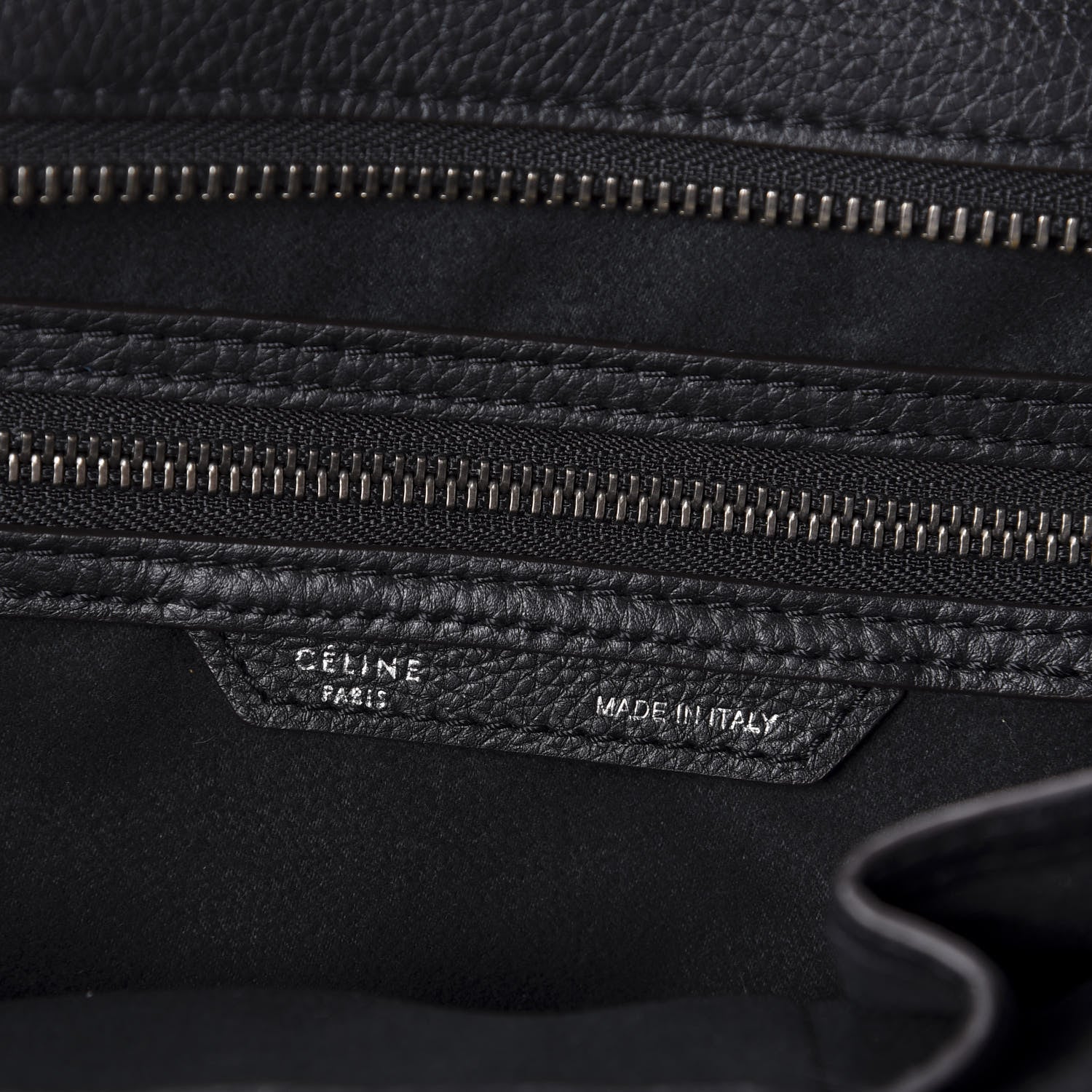 Celine Drummed Calfskin Mini Luggage Black 6 of 9