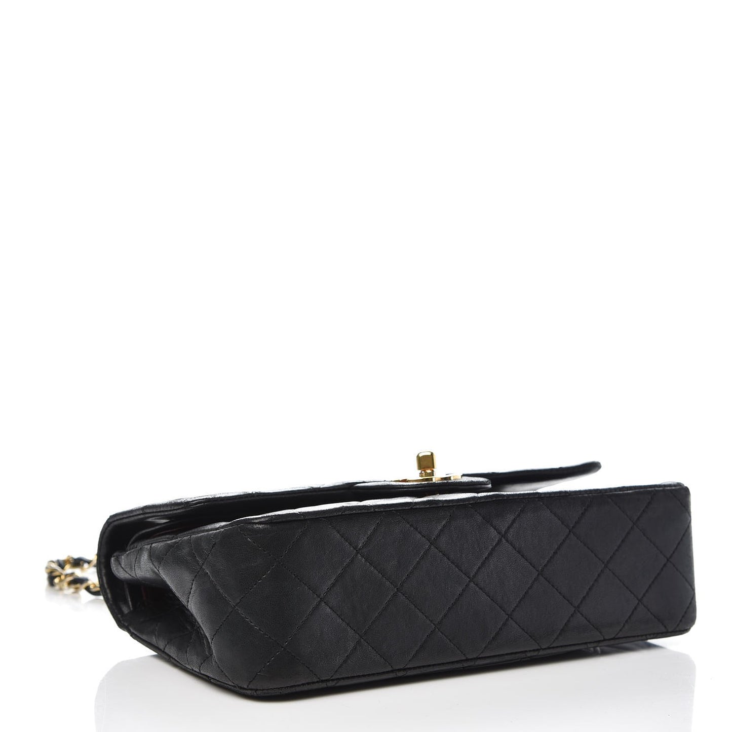 Lambskin Quilted Small Double Flap Black