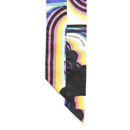 Hermes Silk Brides De Gala Shadow Twilly Black Jaune Multicolor 3 of 4