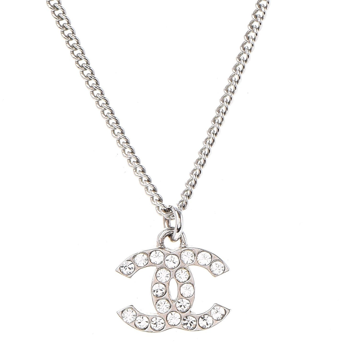 Crystal Timeless CC Necklace Silver