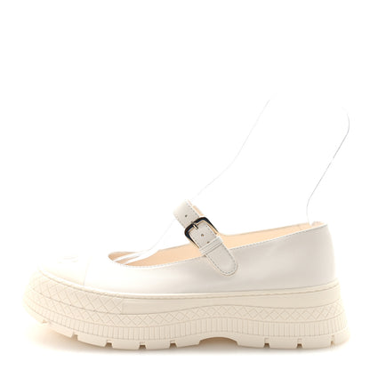 Chanel Lambskin Mary Jane Flats 41 White 1 of 10