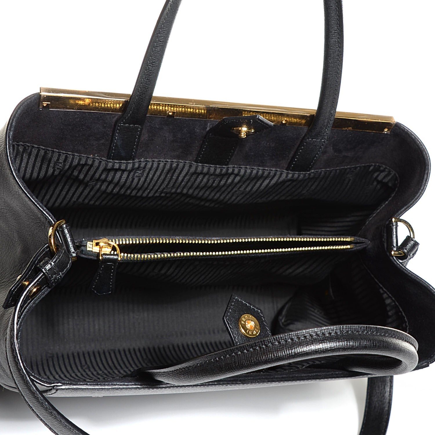 Fendi Vitello Elite Medium 2Jours Tote Black 5 of 10