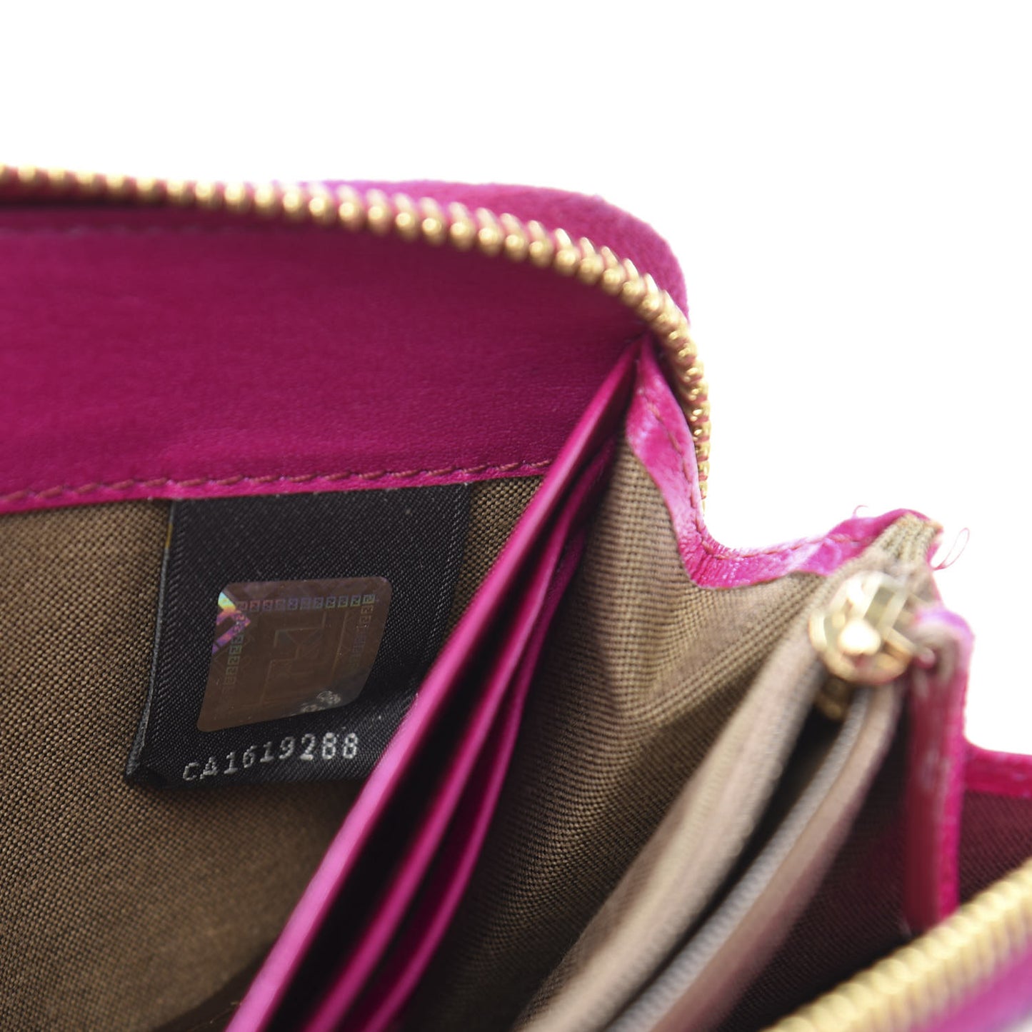 Vitello Birkin Logo Zip Around Wallet Rosa