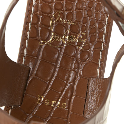 Christian Louboutin Calfskin Crocodile Embossed Cubongo Sandal Flats 37 Biscotto 11 of 12