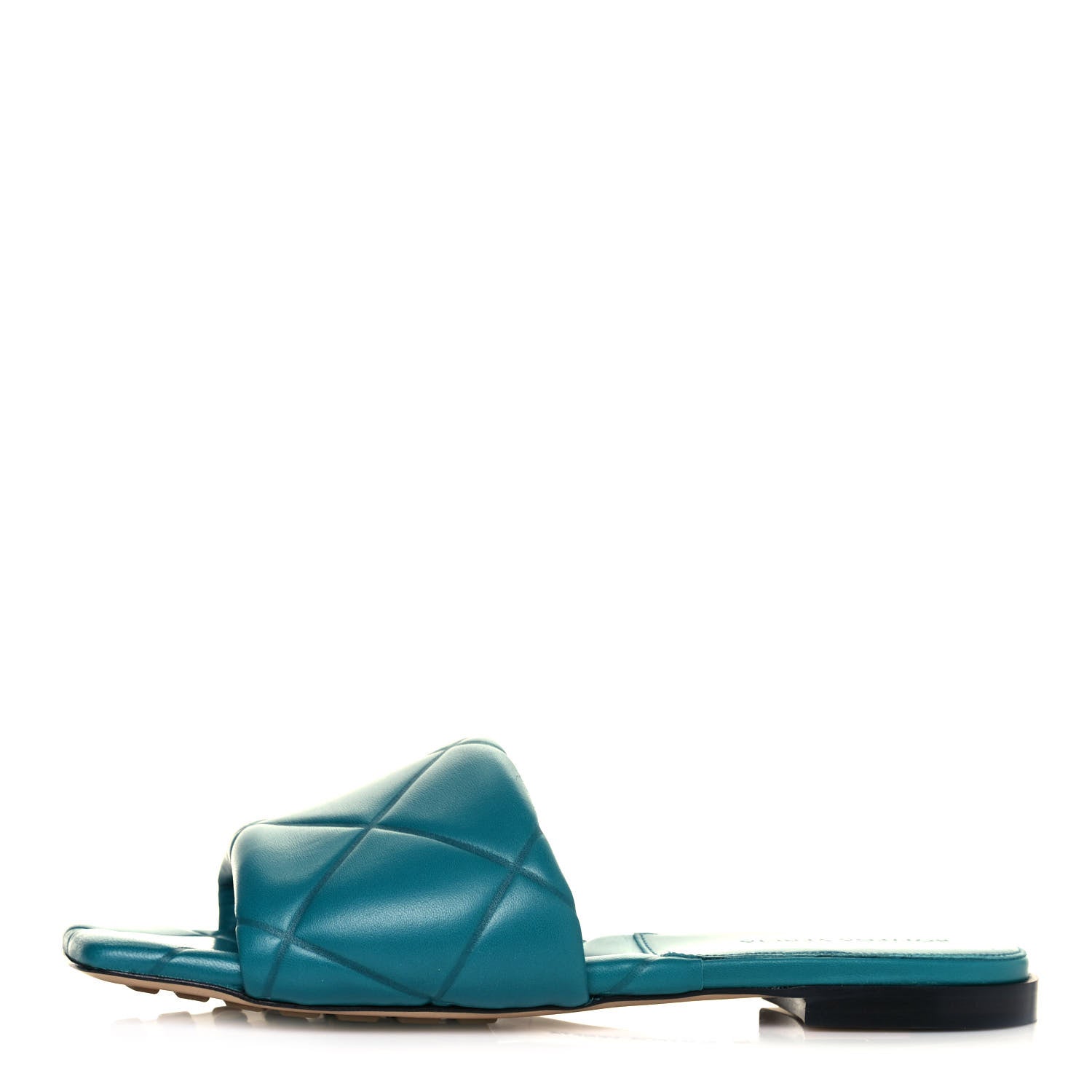 Bottega Veneta Nappa Quilted Rubber Lido Flat Sandals 38 Duck Green 1 of 8