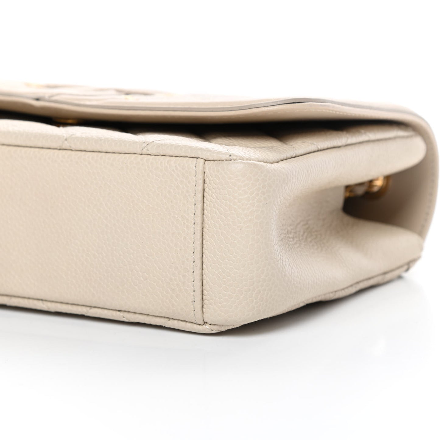 Caviar Quilted Small CC Filigree Flap Beige