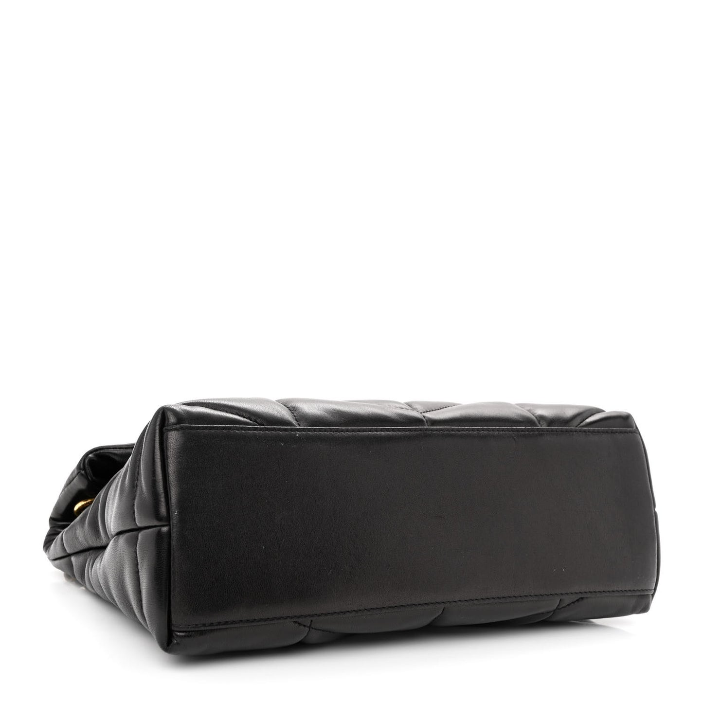 Lambskin Quilted Small Loulou Puffer Monogram Chain Satchel Black